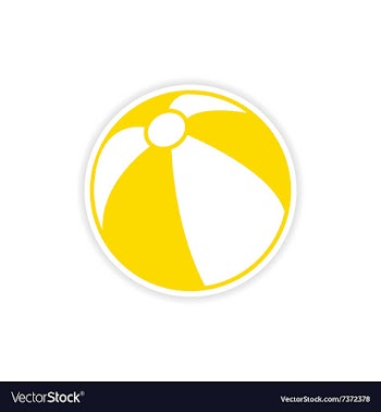 Icon sticker realistic design on paper beach ball vector image