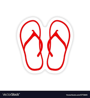 Icon sticker realistic design on paper beach flip vector image