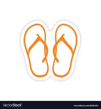 Icon sticker realistic design on paper beach flip vector image