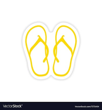 Icon sticker realistic design on paper beach flip vector image