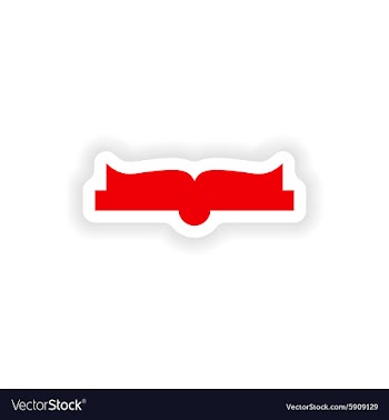 Icon sticker realistic design on paper book vector image