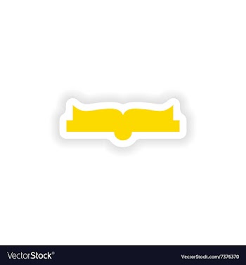 Icon sticker realistic design on paper book vector image