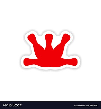 Icon sticker realistic design on paper bowling vector image