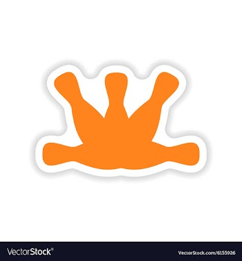 Icon sticker realistic design on paper bowling vector image