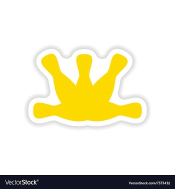 Icon sticker realistic design on paper bowling vector image