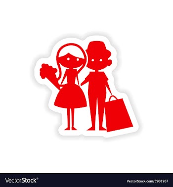 Icon sticker realistic design on paper boy girl vector image