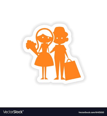 Icon sticker realistic design on paper boy girl vector image