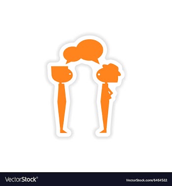 Icon sticker realistic design on paper boys talk vector image