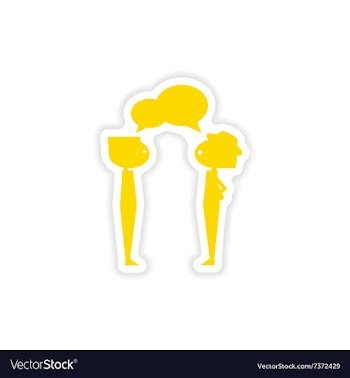 Icon sticker realistic design on paper boys talk vector image