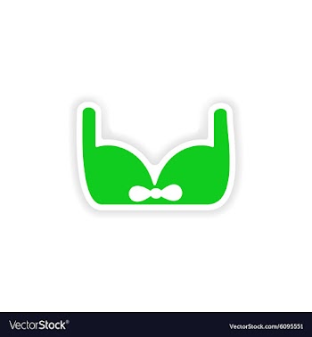 Icon sticker realistic design on paper brassiere vector image