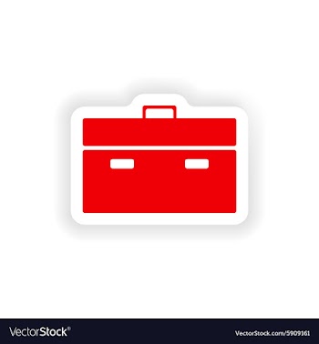 Icon sticker realistic design on paper briefcase vector image