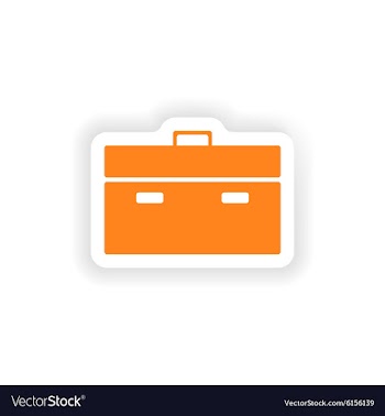 Icon sticker realistic design on paper briefcase vector image