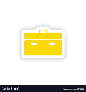Icon sticker realistic design on paper briefcase vector image