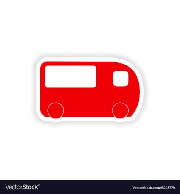 Icon sticker realistic design on paper bus vector image