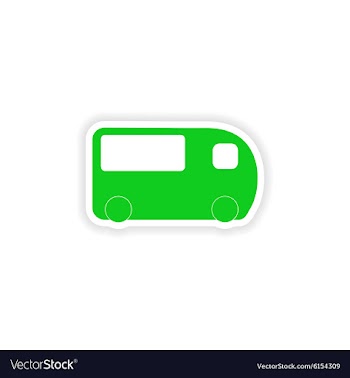 Icon sticker realistic design on paper bus vector image