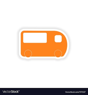 Icon sticker realistic design on paper bus vector image