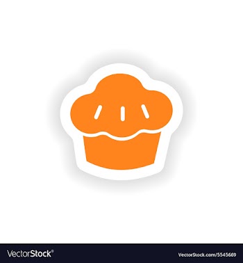 Icon sticker realistic design on paper cake vector image