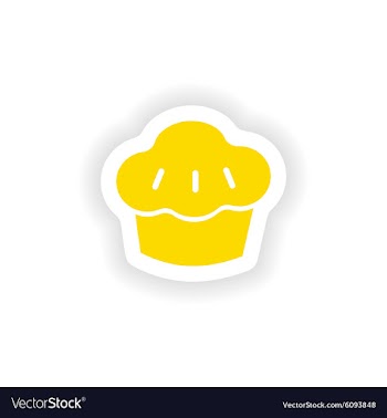 Icon sticker realistic design on paper cake vector image