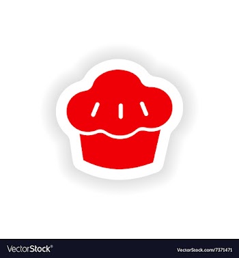 Icon sticker realistic design on paper cake vector image