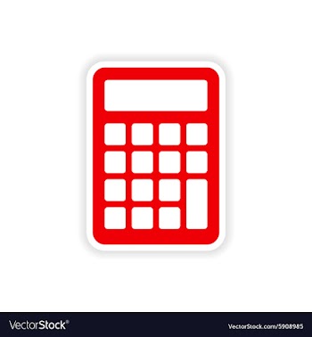 Icon sticker realistic design on paper calculator vector image