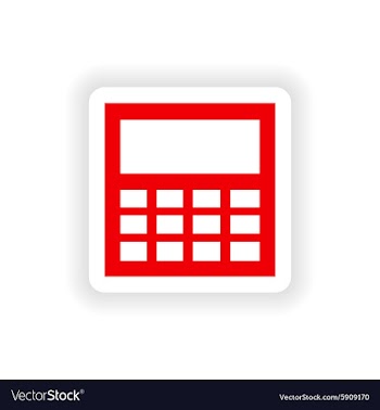 Icon sticker realistic design on paper calculator vector image