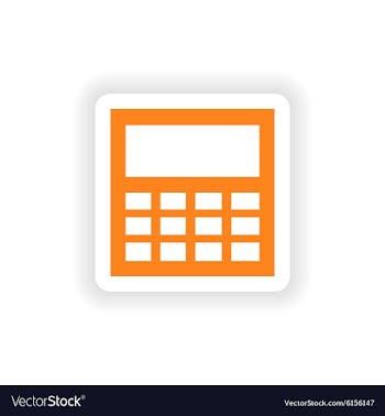 Icon sticker realistic design on paper calculator vector image