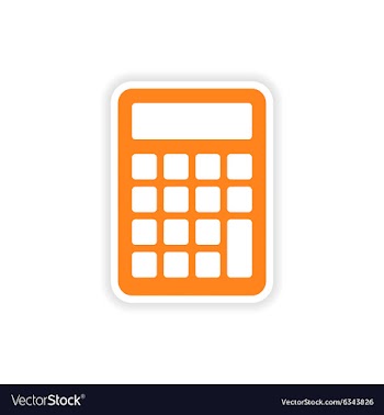 Icon sticker realistic design on paper calculator vector image