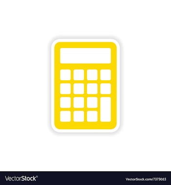 Icon sticker realistic design on paper calculator vector image