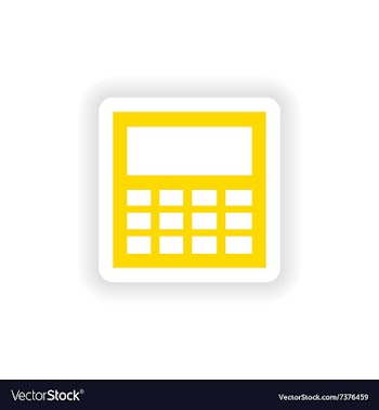 Icon sticker realistic design on paper calculator vector image
