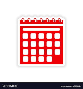 Icon sticker realistic design on paper calendar vector image