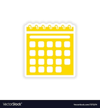 Icon sticker realistic design on paper calendar vector image