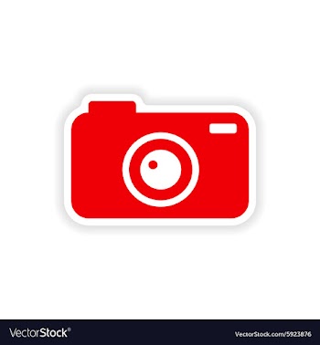 Icon sticker realistic design on paper camera vector image