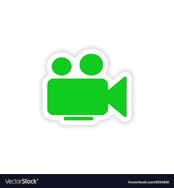 Icon sticker realistic design on paper camera vector image
