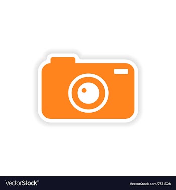 Icon sticker realistic design on paper camera vector image