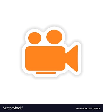 Icon sticker realistic design on paper camera vector image