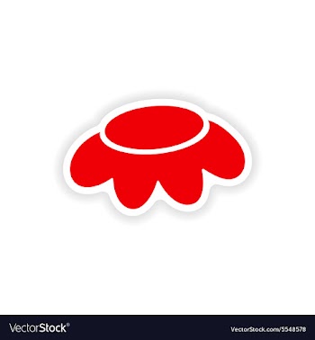 Icon sticker realistic design on paper camomile vector image