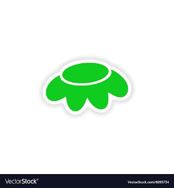 Icon sticker realistic design on paper camomile vector image