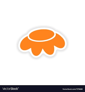 Icon sticker realistic design on paper camomile vector image