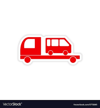 Icon sticker realistic design on paper car bus vector image