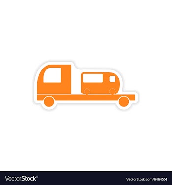 Icon sticker realistic design on paper car bus vector image