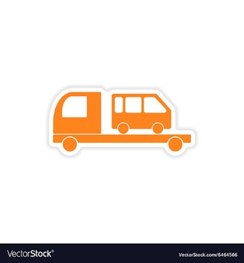 Icon sticker realistic design on paper car bus vector image