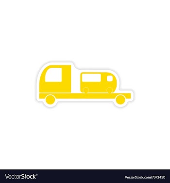 Icon sticker realistic design on paper car bus vector image