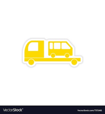 Icon sticker realistic design on paper car bus vector image