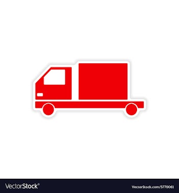 Icon sticker realistic design on paper car cargo vector image