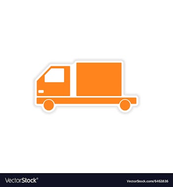 Icon sticker realistic design on paper car cargo vector image
