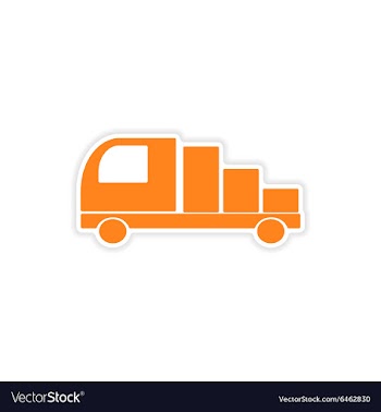 Icon sticker realistic design on paper car cargo vector image