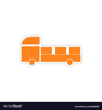Icon sticker realistic design on paper car cargo vector image