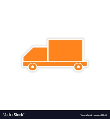 Icon sticker realistic design on paper car cargo vector image