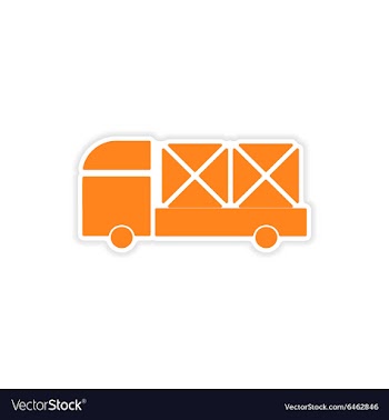 Icon sticker realistic design on paper car cargo vector image
