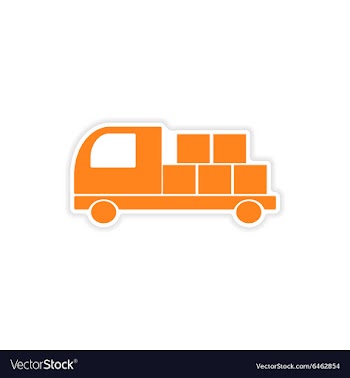 Icon sticker realistic design on paper car cargo vector image